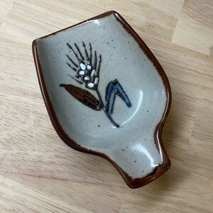 Vintage Otagiri Ceramic Spoon Rest with a Floral Wheat Design